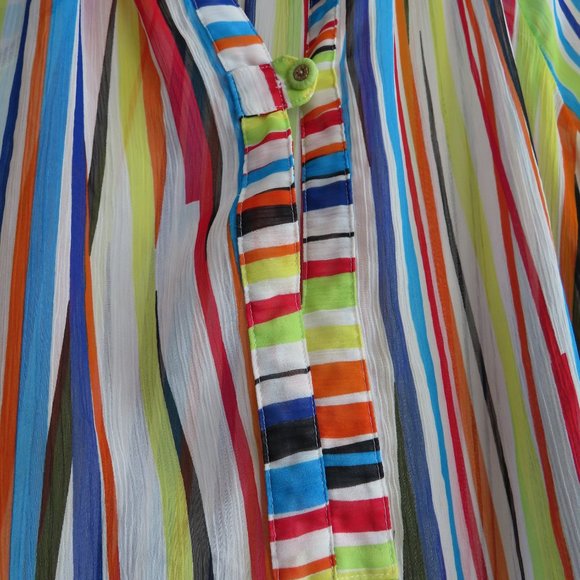 Multi-colored Striped Swimsuit Tunic-style Coverup - SeaSuns (XXL) β§ - Picture 2 of 4